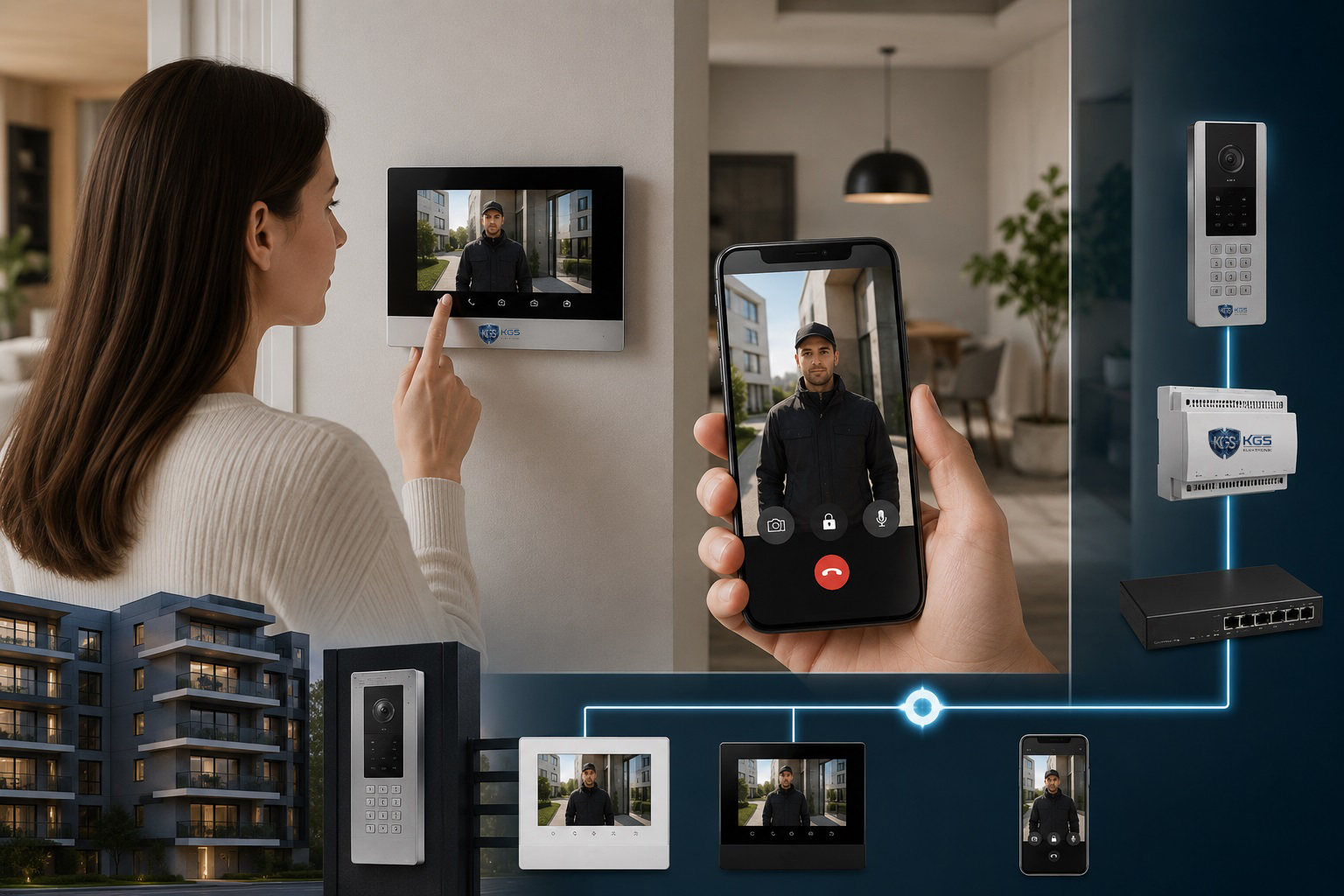 İnterkom sistemleri ile bina ve sitelerde güvenli giriş kontrolü sağlayın. KGS Elektronik, IP ve analog interkom çözümleri ile kesintisiz iletişim ve güvenlik sunar.